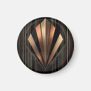Art Deco Metallisk Geometrisk Elegans Magnet