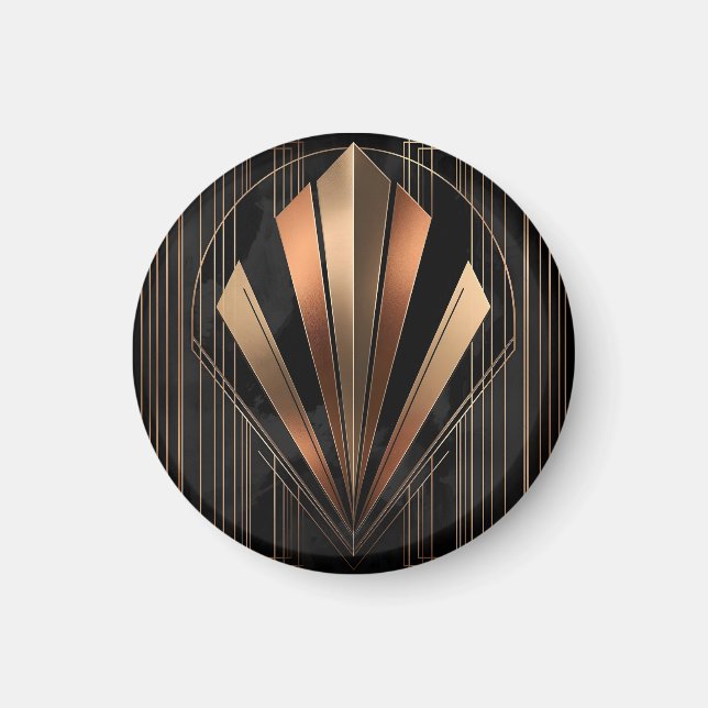 Art Deco Metallisk Geometrisk Elegans Magnet (Framsidan)