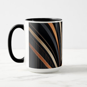 Art Deco Metallisk Geometrisk Elegans Mugg