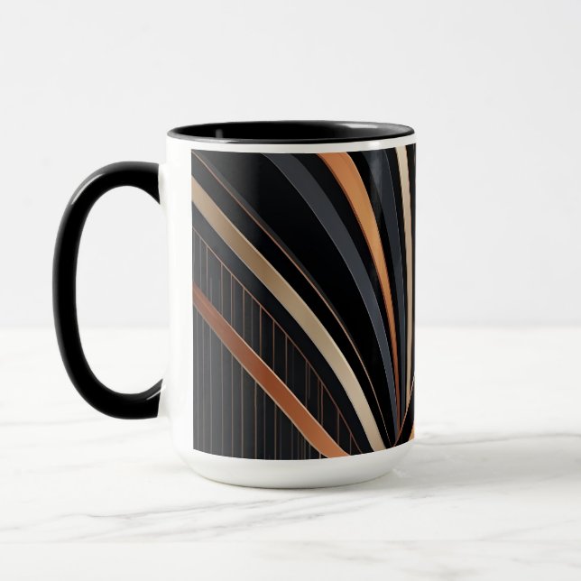 Art Deco Metallisk Geometrisk Elegans Mugg (Vänster)