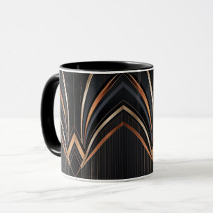 Art Deco Metallisk Geometrisk Elegans Mugg