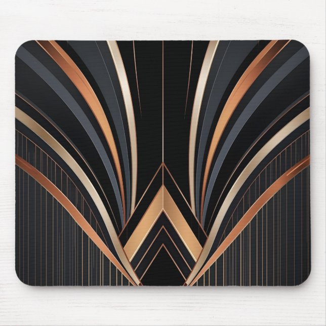 Art Deco Metallisk Geometrisk Elegans Musmatta (Framsidan)