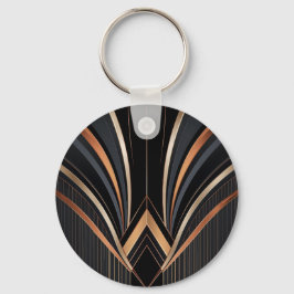 Art Deco Metallisk Geometrisk Elegans Nyckelring