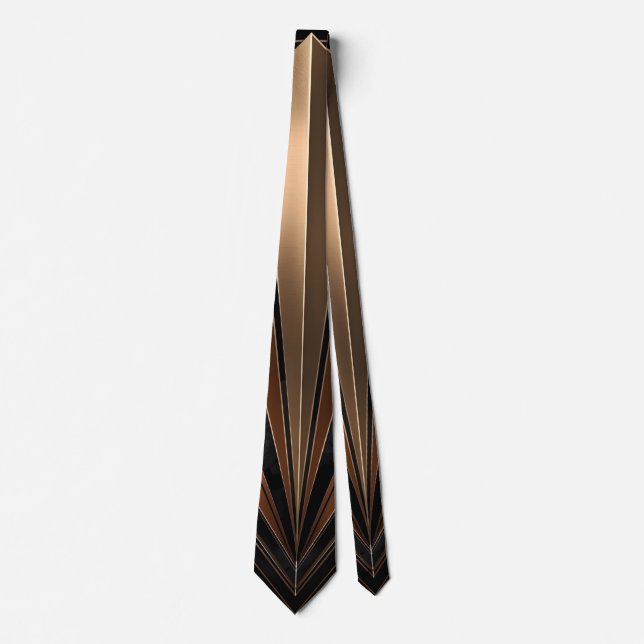 Art Deco Metallisk Geometrisk Elegans Slips (Framsida)