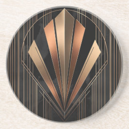 Art Deco Metallisk Geometrisk Elegans Underlägg