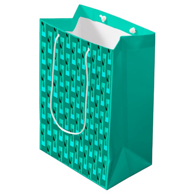 Art Deco Metallisk Geometrisk - Påfågel och Teal (Framsidan Vinklad)