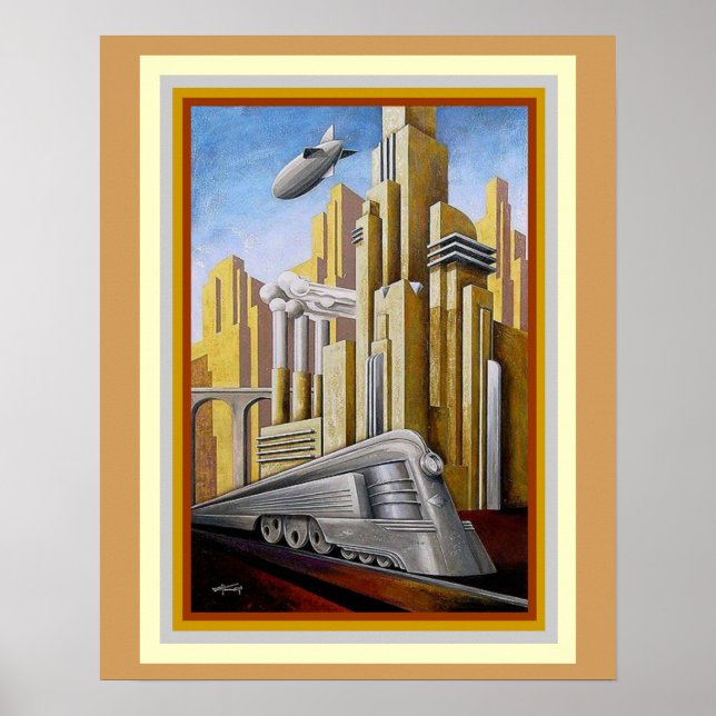 Art Deco Metropolis-tema Poster 16 x 20 (Framsidan)