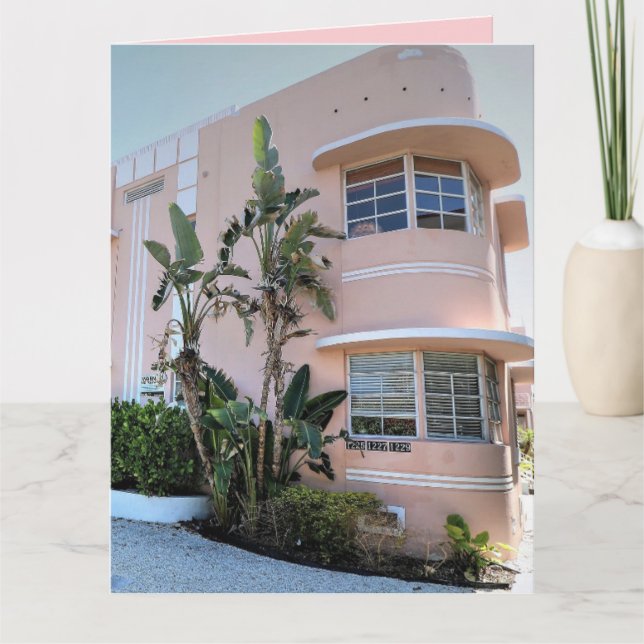 ART DECO MIAMI BEACH BIRTHDAY Greeting Card Kort (Framsida)