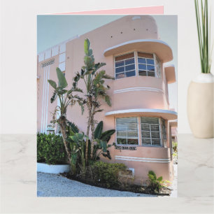 ART DECO MIAMI BEACH BIRTHDAY Greeting Card Kort