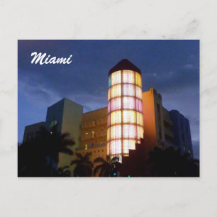 art deco miami ljus vykort