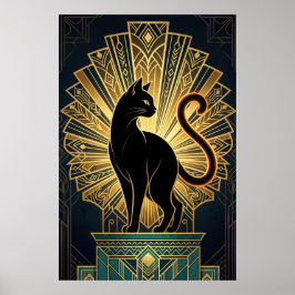 Art Deco Minimal kattprofil Väggkonst