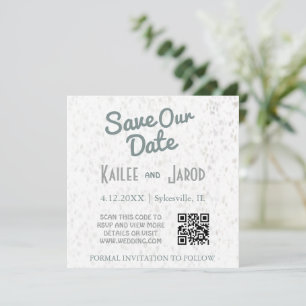 Art Deco-minimalistskalet och Grått QR-koden Spara Datumet