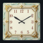 Art Deco Mint Fyrkantig Klocka<br><div class="desc">Underbar klockdesign. Du kommer att kärlek det som andra. Du kan fritt använda den här designen för andra produkter som du gillar eller anpassa och lägga till texten. Följ mig för mer. Tack. Ha en trevlig dag.</div>