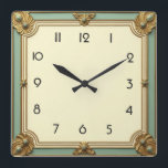 Art Deco Mint Fyrkantig Klocka<br><div class="desc">Underbar klockdesign. Du kommer att kärlek det som andra. Du kan fritt använda den här designen för andra produkter som du gillar eller anpassa och lägga till texten. Följ mig för mer. Tack. Ha en trevlig dag.</div>