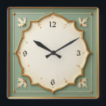 Art Deco Mint Fyrkantig Klocka<br><div class="desc">Underbar klockdesign. Du kommer att kärlek det som andra. Du kan fritt använda den här designen för andra produkter som du gillar eller anpassa och lägga till texten. Följ mig för mer. Tack. Ha en trevlig dag.</div>