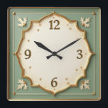 Art Deco Mint Fyrkantig Klocka<br><div class="desc">Underbar klockdesign. Du kommer att kärlek det som andra. Du kan fritt använda den här designen för andra produkter som du gillar eller anpassa och lägga till texten. Följ mig för mer. Tack. Ha en trevlig dag.</div>