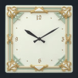 Art Deco Mint Fyrkantig Klocka<br><div class="desc">Underbar klockdesign. Du kommer att kärlek det som andra. Du kan fritt använda den här designen för andra produkter som du gillar eller anpassa och lägga till texten. Följ mig för mer. Tack. Ha en trevlig dag.</div>