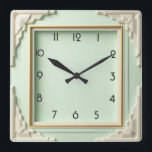 Art Deco Mint Fyrkantig Klocka<br><div class="desc">Underbar klockdesign. Du kommer att kärlek det som andra. Du kan fritt använda den här designen för andra produkter som du gillar eller anpassa och lägga till texten. Följ mig för mer. Tack. Ha en trevlig dag.</div>