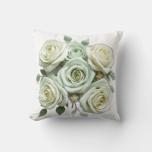 Art Deco Mint Grönt Blommigt Ro Kudde