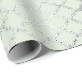 Art Deco Mint Grönt Silver Quatrefoil Vip Presentpapper