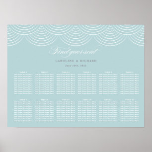 Art Deco Mint-sittdiagram för Bröllop Poster