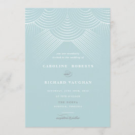 Art Deco Mint String Ljus bröllopsinbjudan Inbjudningar