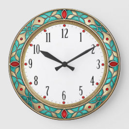 Art Deco Mint Vägg Stor Klocka