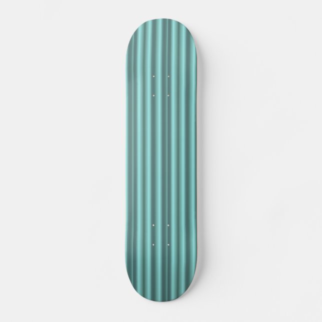 Art Deco mintgrüne Streifen Old School Skateboard Bräda 18 Cm (Framsida)