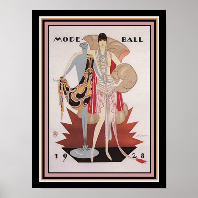 Art Deco Mode Boll 1928 12 x 16 Wall Art Poster (Framsidan)
