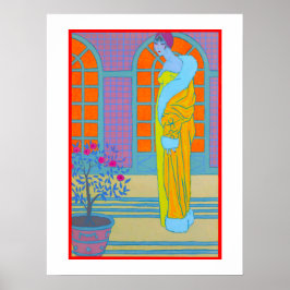 Art Deco Mode Illustration av George Barbier Poster