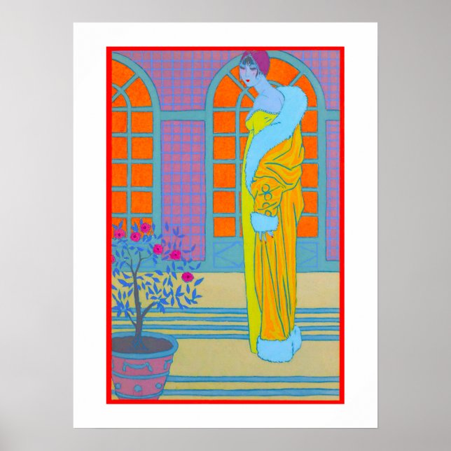 Art Deco Mode Illustration av George Barbier Poster (Framsidan)