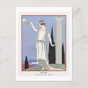 Art Deco Mode Plate of Evening Gown by Barbier Vykort