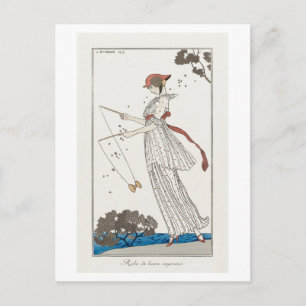 Art Deco Mode Plate of Summer Dress av Barbier Vykort