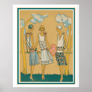 Art Deco Mode Sketch 1930 Poster