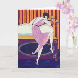 Art Deco Mode Teckning av George Barbier Card Kort
