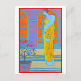 Art Deco mode teckning av George Barbier Postkort Vykort