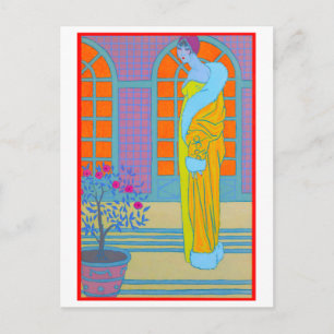 Art Deco mode teckning av George Barbier Postkort Vykort