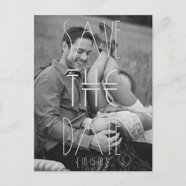 Art Deco | Modern Bohemisk | Spara Datum Meddelande Vykort (Framsida)