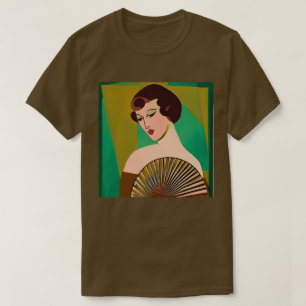 Art Deco Modern Dam med Fläkt T Shirt