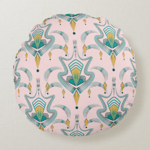 Art deco modern mönster-grafisk ornament. Abstrakt Rund Kudde