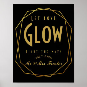 Art Deco Modern stil Låt kärlek gla bröllopsfesten Poster