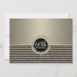 Art Deco Modern Vågrät Rand Glitter Inbjudningar