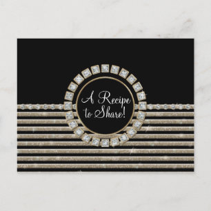 Art Deco Modern Vågrät Rand Glitter Vykort