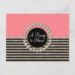 Art Deco Modern Vågrät Rand Glitter Vykort