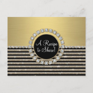 Art Deco Modern Vågrät Rand Glitter Vykort