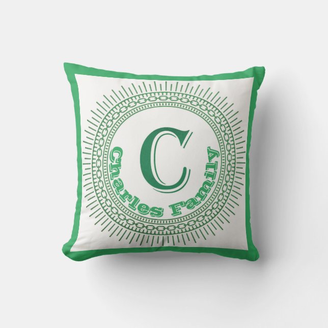 Art Deco Monogram "C"-Anpassade Kudde (Framsida)