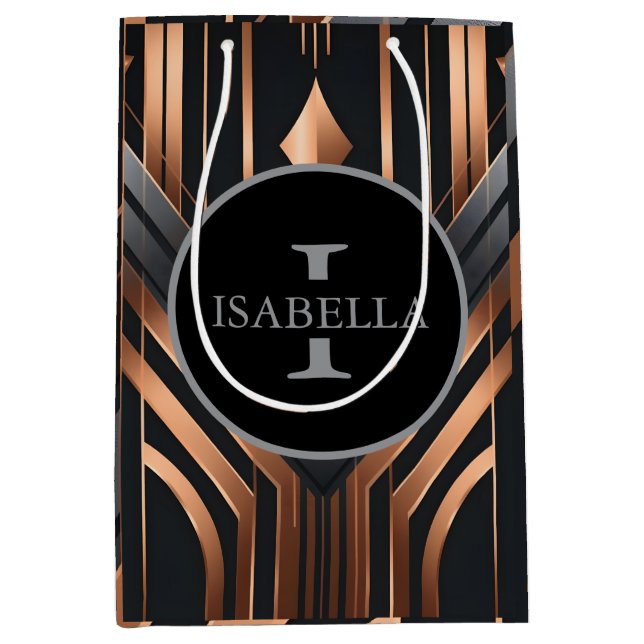 Art Deco Monogram Cirkel Namn Design (Framsidan)