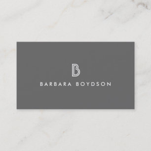 ART DECO MONOGRAM INITIAL LOGOTYP i GRÅTT och VITE Visitkort