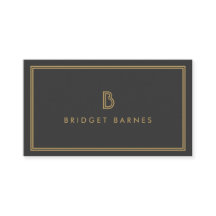 ART DECO MONOGRAM INITIAL LOGOTYP i GULD och GRÅTT