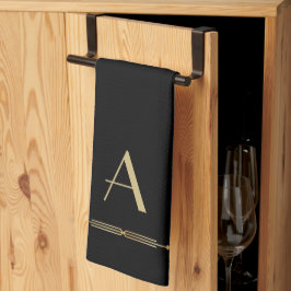 Art deco monogram kökshandduk av elegant